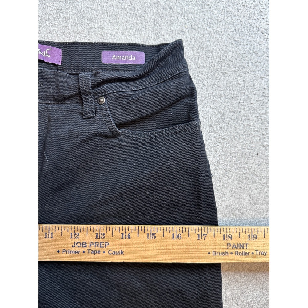 Gloria Vanderbilt Amanda Tapered Jeans Womens 8P Black Denim Stretch High Rise - Picture 8 of 13